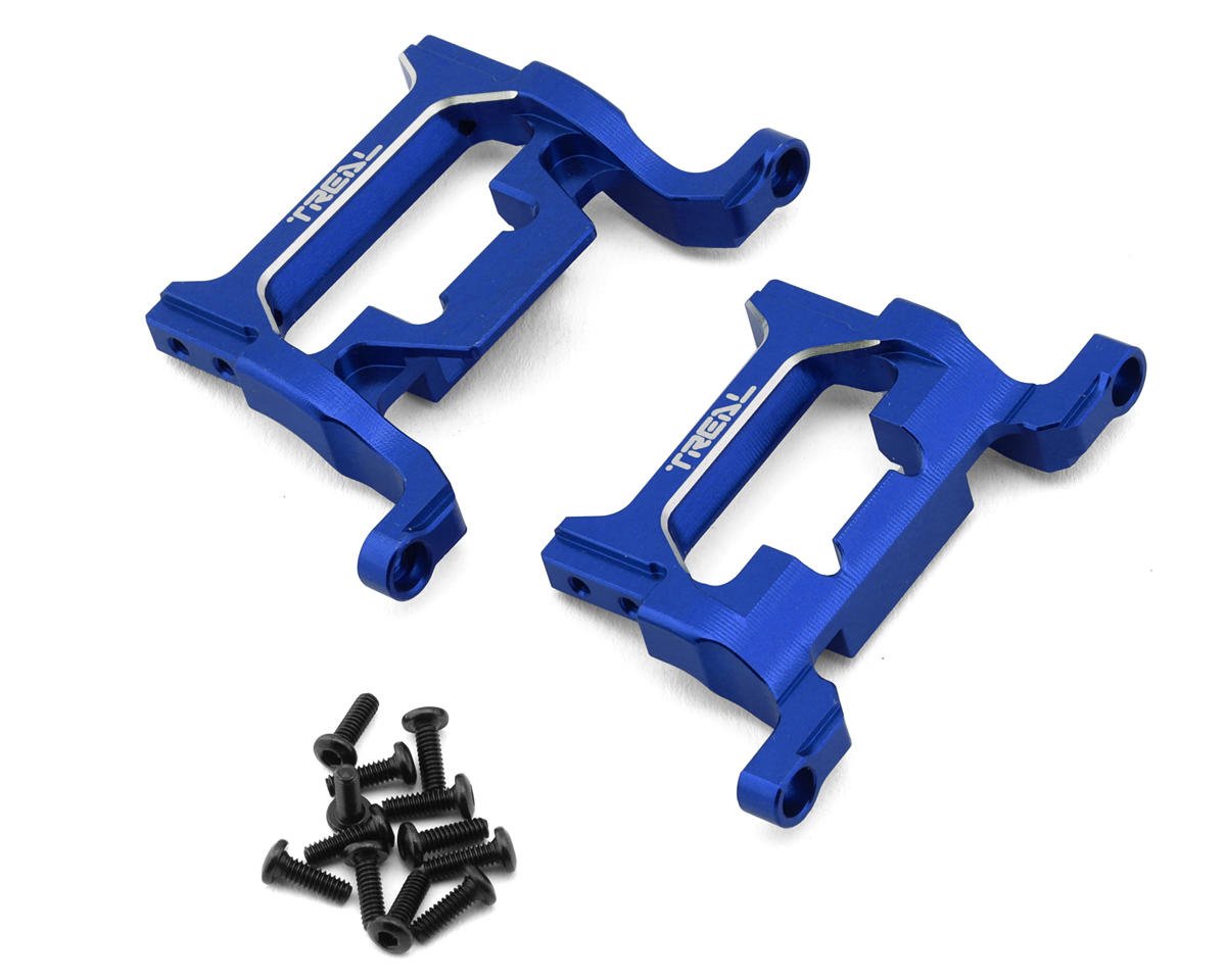 Treal Hobby 7075 Aluminum Bumper Mounts for Traxxas® TRX-4MT™ (Blue) (2) (Front/Rear)