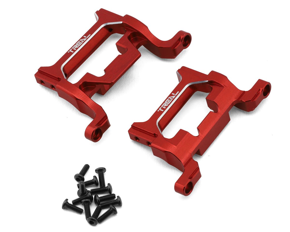 Treal Hobby 7075 Aluminum Bumper Mounts for Traxxas® TRX-4MT™ (Red) (2) (Front/Rear)