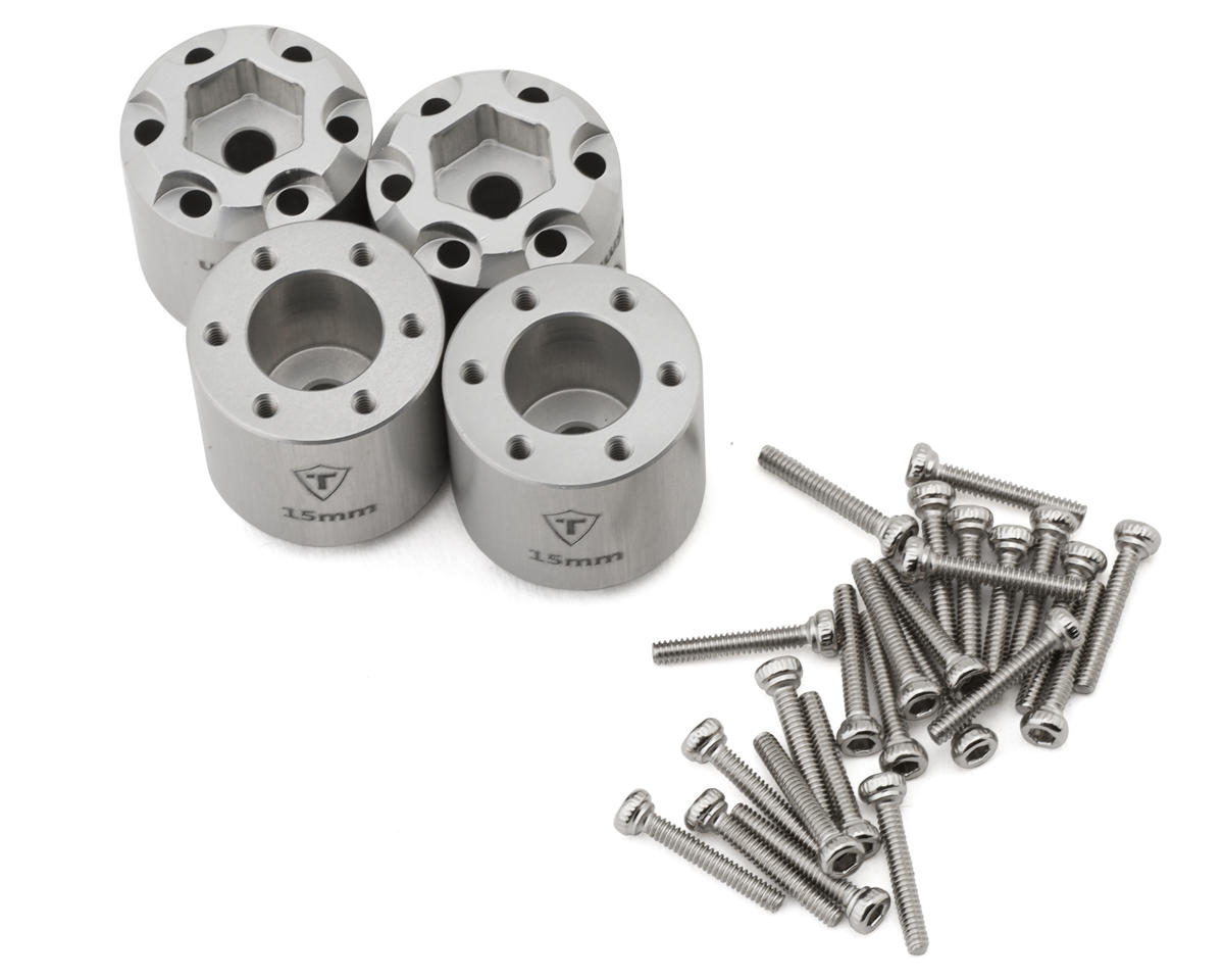 Treal Hobby 7075 Aluminum Extended Wheel Hex Hubs for Traxxas® TRX4-MT™ (Silver) (4) (15mm)