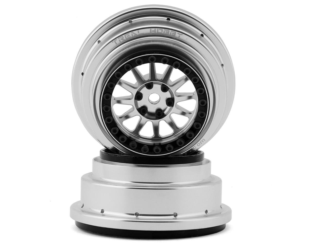 Treal Hobby Type A Aluminum Beadlock Wheels for Traxxas® UDR® (Silver/Black) (2) (Front/Rear) w/17mm Hex