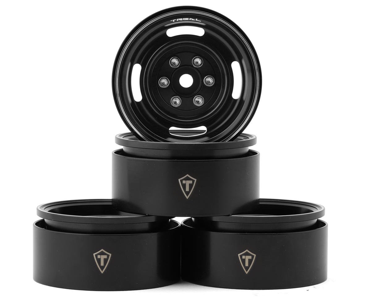Treal Hobby Type P 1.9" Heavy Duty Vintage Style Wheels (Black) (4) (127.3g)