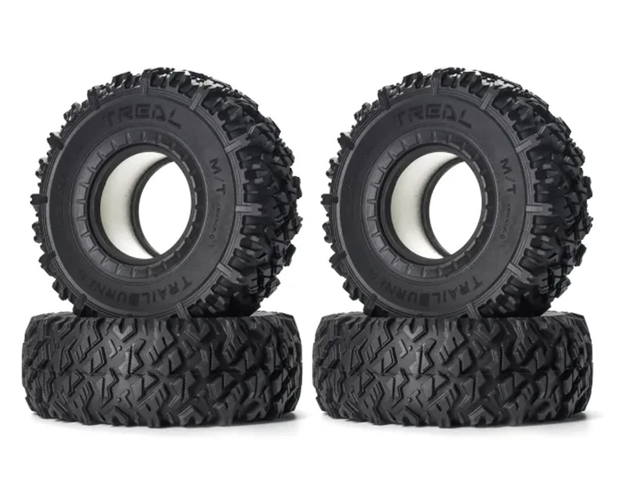 Treal Hobby Trailburner 1.9" Rubber Rock Crawler Tires (4) w/Foam Inserts