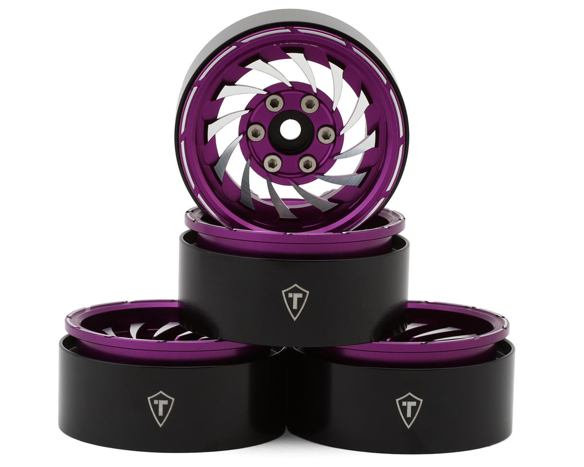 Treal Hobby Cyclone 1.9" Aluminum Beadlock Wheels (Purple) (4) (122.5g)
