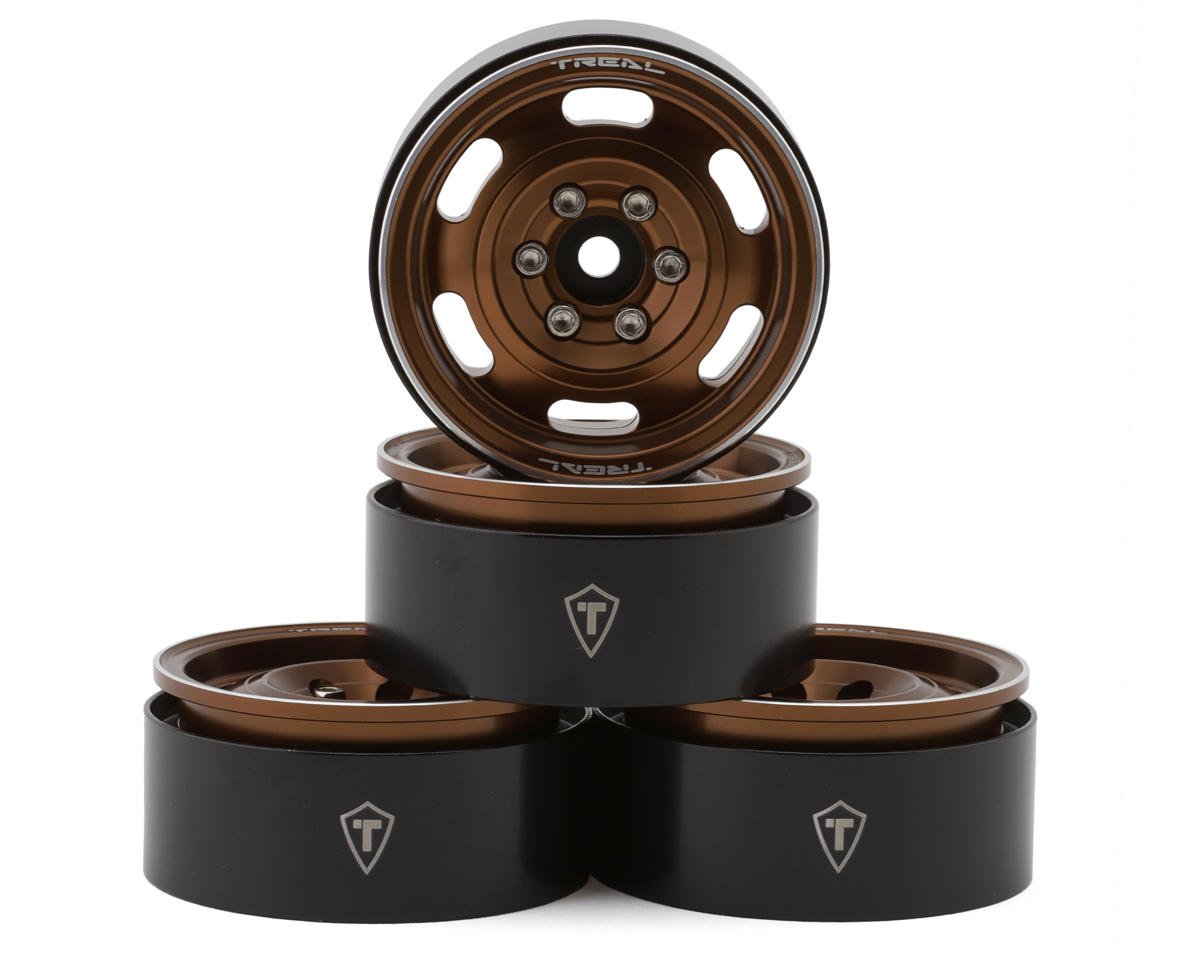 Treal Hobby Type G 1.9" Vintage Wagon Beadlock Wheels (Copper) (4) (129.5g)