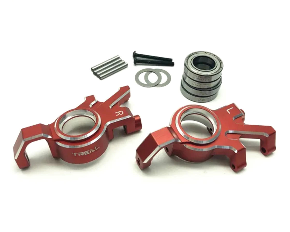 Treal Hobby 7075 Aluminum Front Hub Steering Knuckle Set for Traxxas® X-Maxx® (Red) (2)