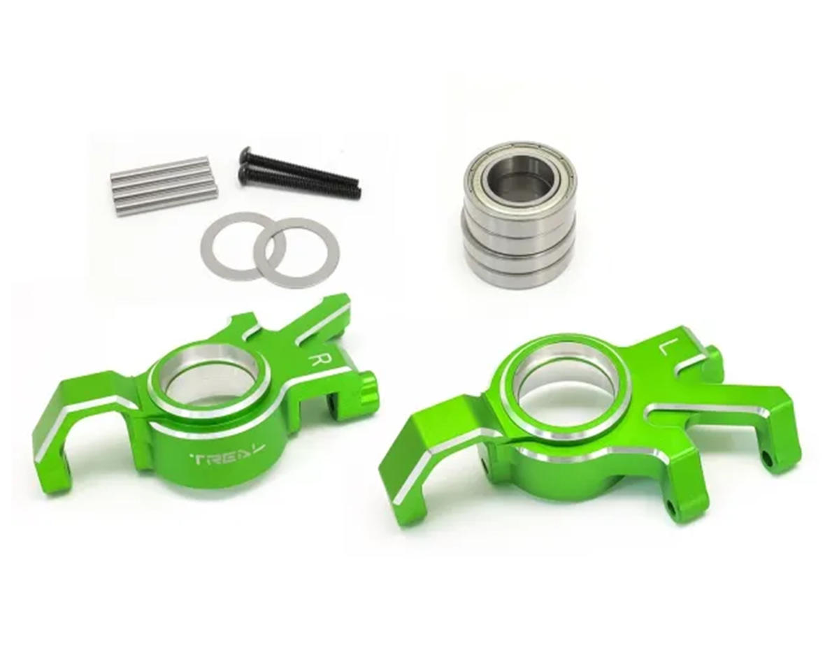 Treal Hobby 7075 Aluminum Front Hub Steering Knuckle Set for Traxxas® X-Maxx® (Green) (2)