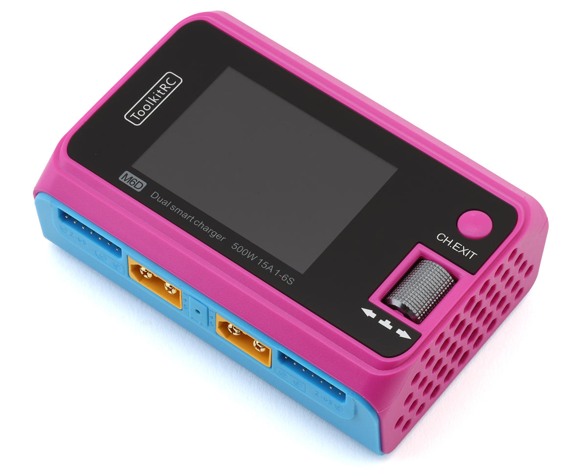 ToolkitRC M6D Dual DC Battery Charger Workstation (6S/15A/250W) (Hawaii Pink) (Summer Limited Edition)