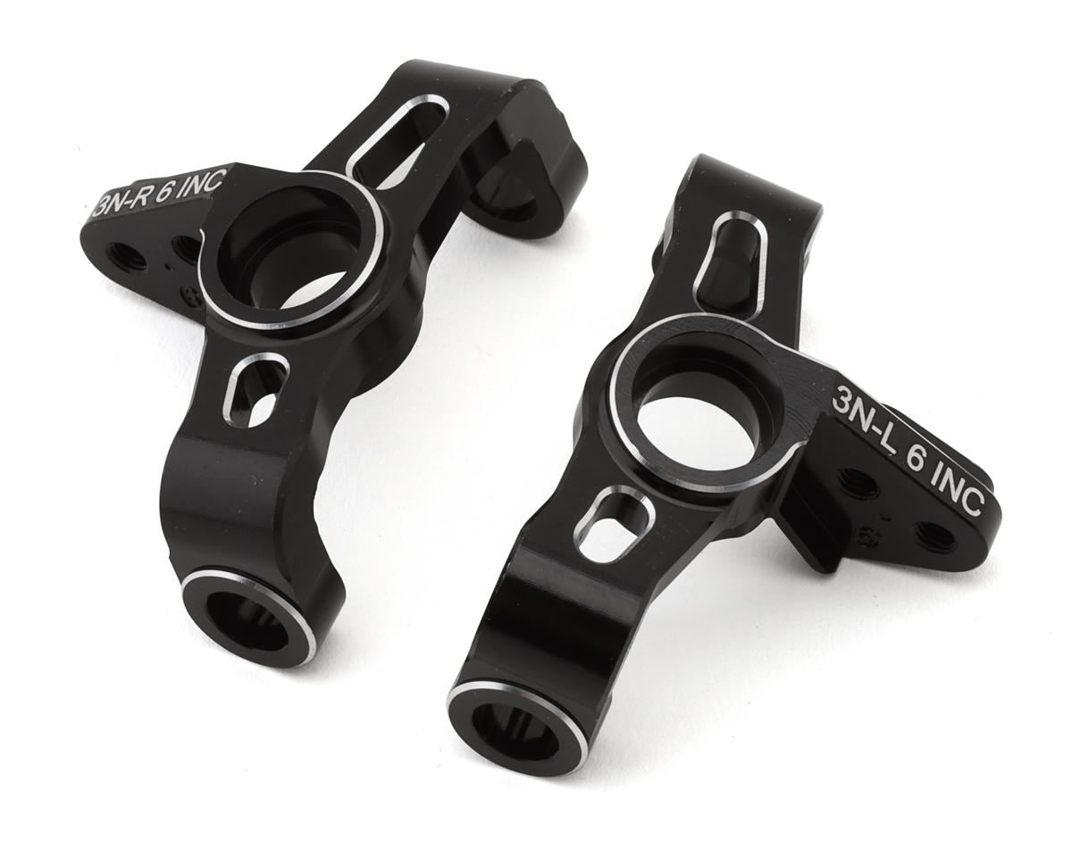 Team Losi Racing 22X Aluminum Narrow Steering Spindles (Black) (2) (6°)