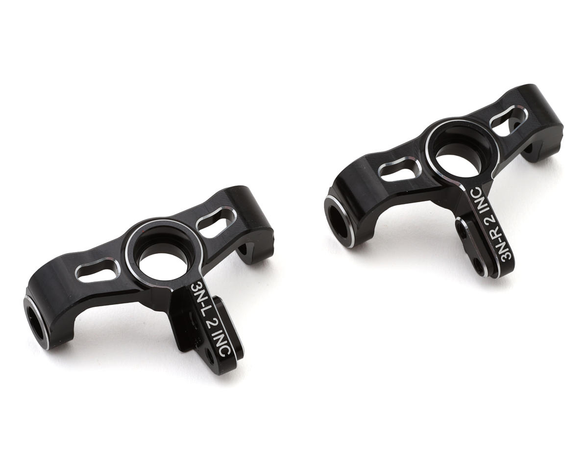 Team Losi Racing 22X Aluminum Narrow Steering Spindles (Black) (2) (2°)