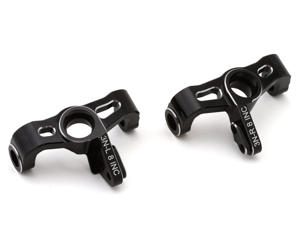 Team Losi Racing 22X Aluminum Narrow Steering Spindles (Black) (2) (8°)