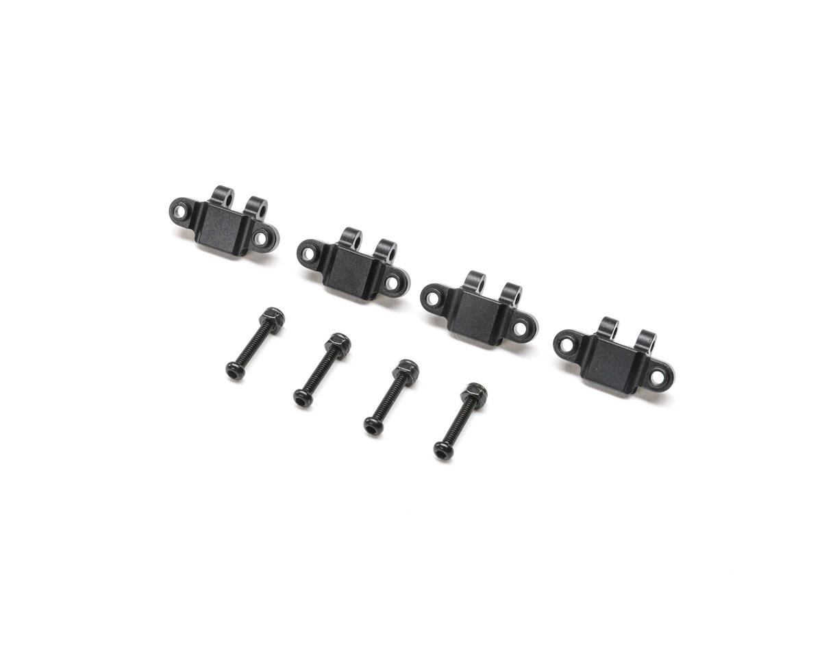 Team Losi Racing Lower Shock Mount, Aluminum, Black(4): Mini LMT