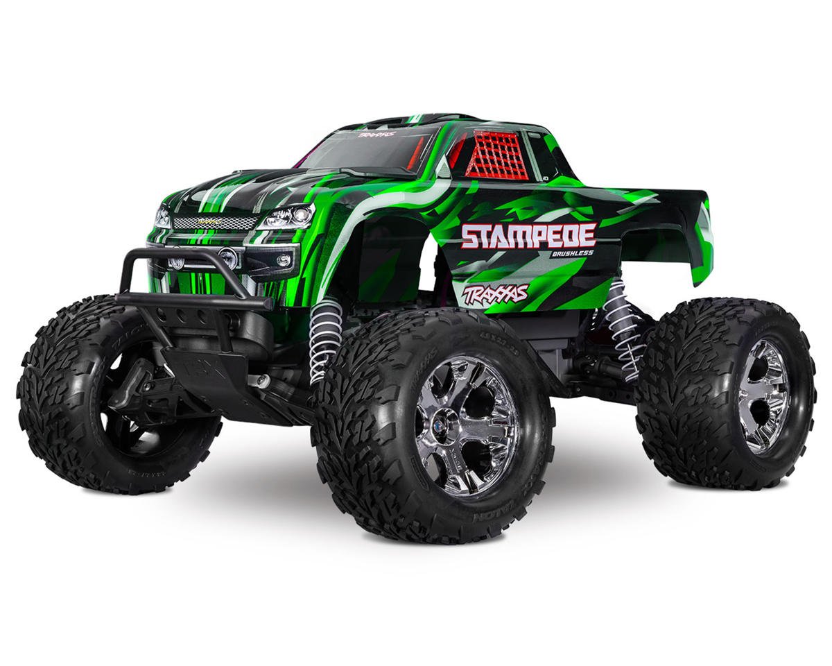 SCRATCH & DENT: Traxxas Stampede BL-2s HD RTR 1/10 2WD Brushless Monster Truck (Green) w/BL-2s ESC & TQ 2.4GHz Radio