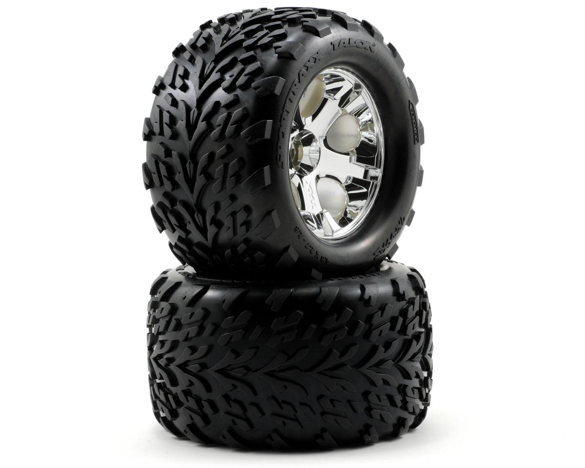Traxxas Talon Front Tires w/All-Star Wheels (2) (Chrome)