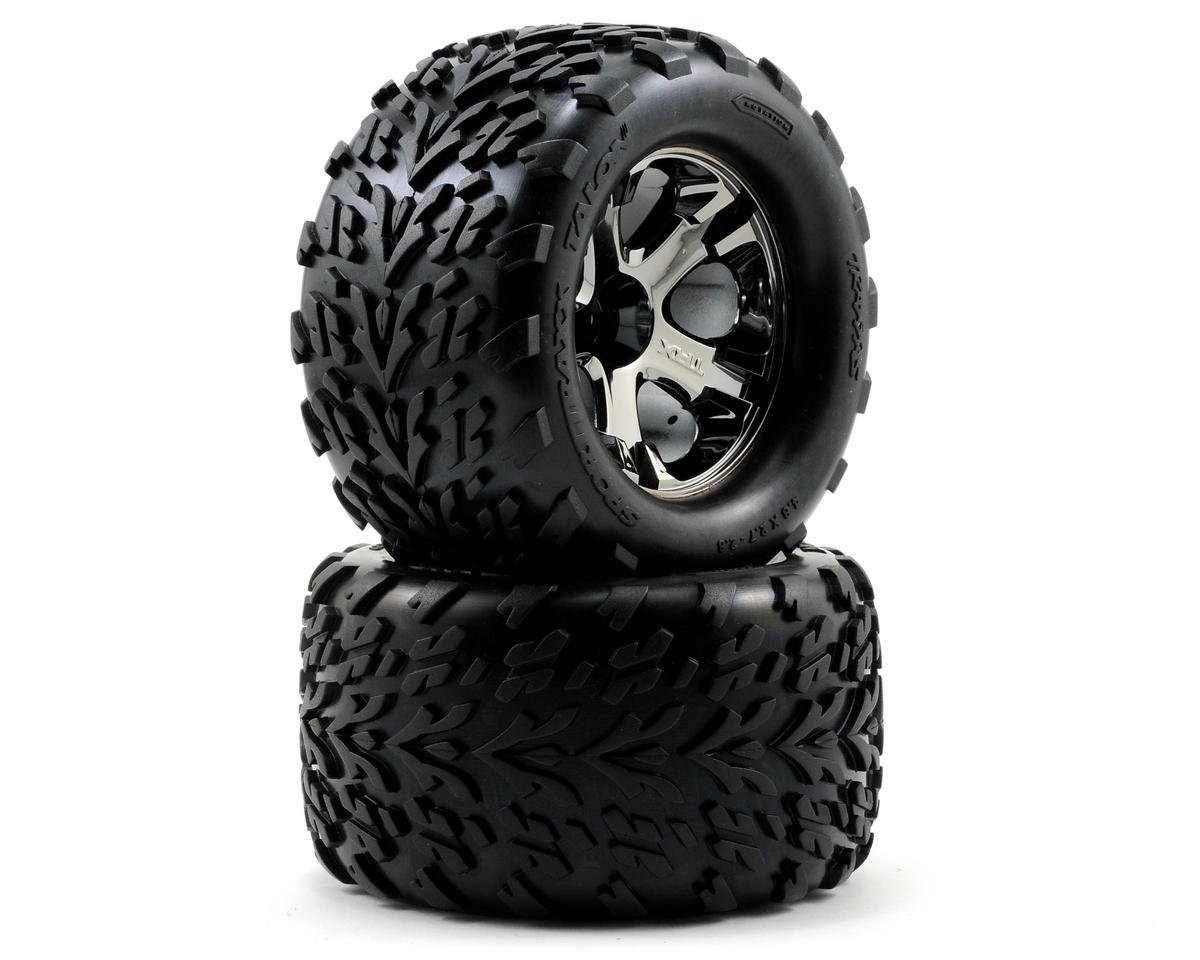 Traxxas Talon Front Tires w/All-Star Wheels (2) (Black Chrome)