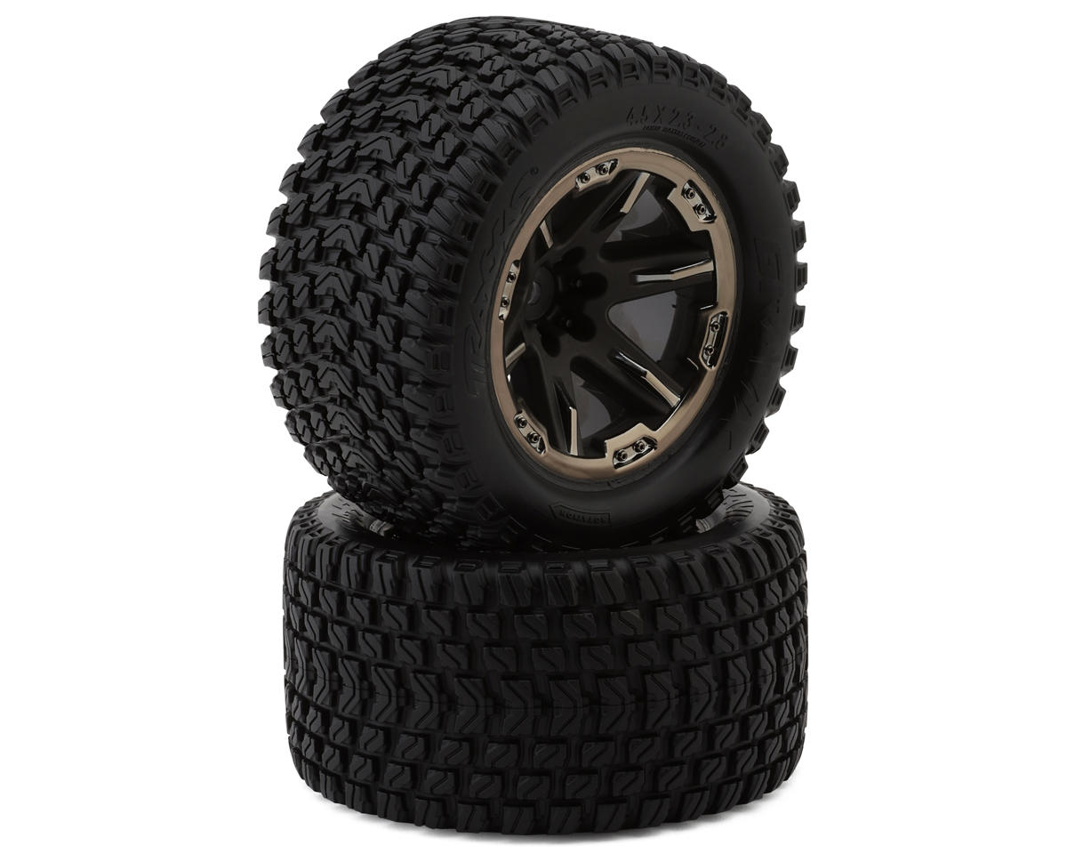 Traxxas Gravix 2.8" Pre-Mounted Monster Truck Tires w/RXT Wheels (Charcoal) (2) w/12mm Hex