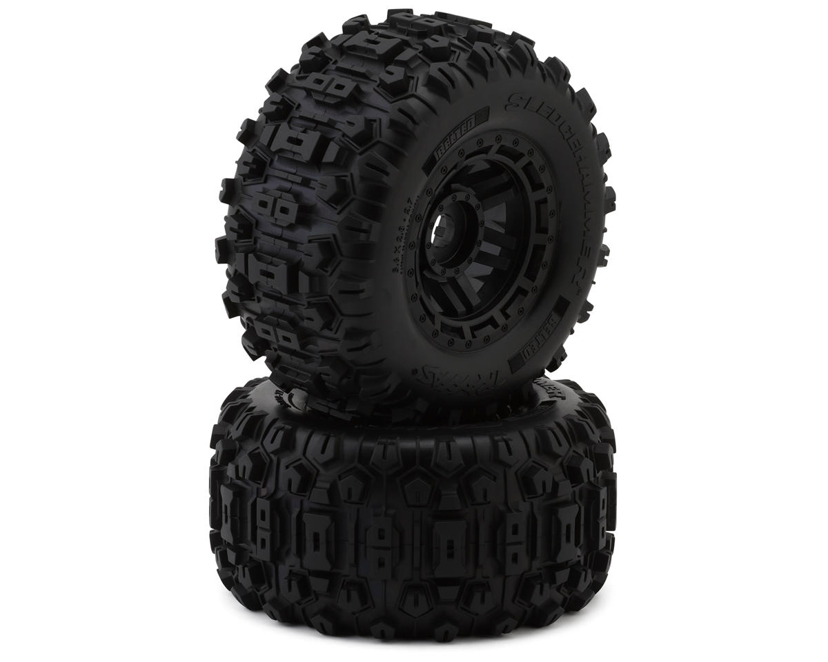 Traxxas Maxx Belted Sledgehammer 2.9" Pre-Mounted Tires (2) (Black) w/17mm Splined Hex