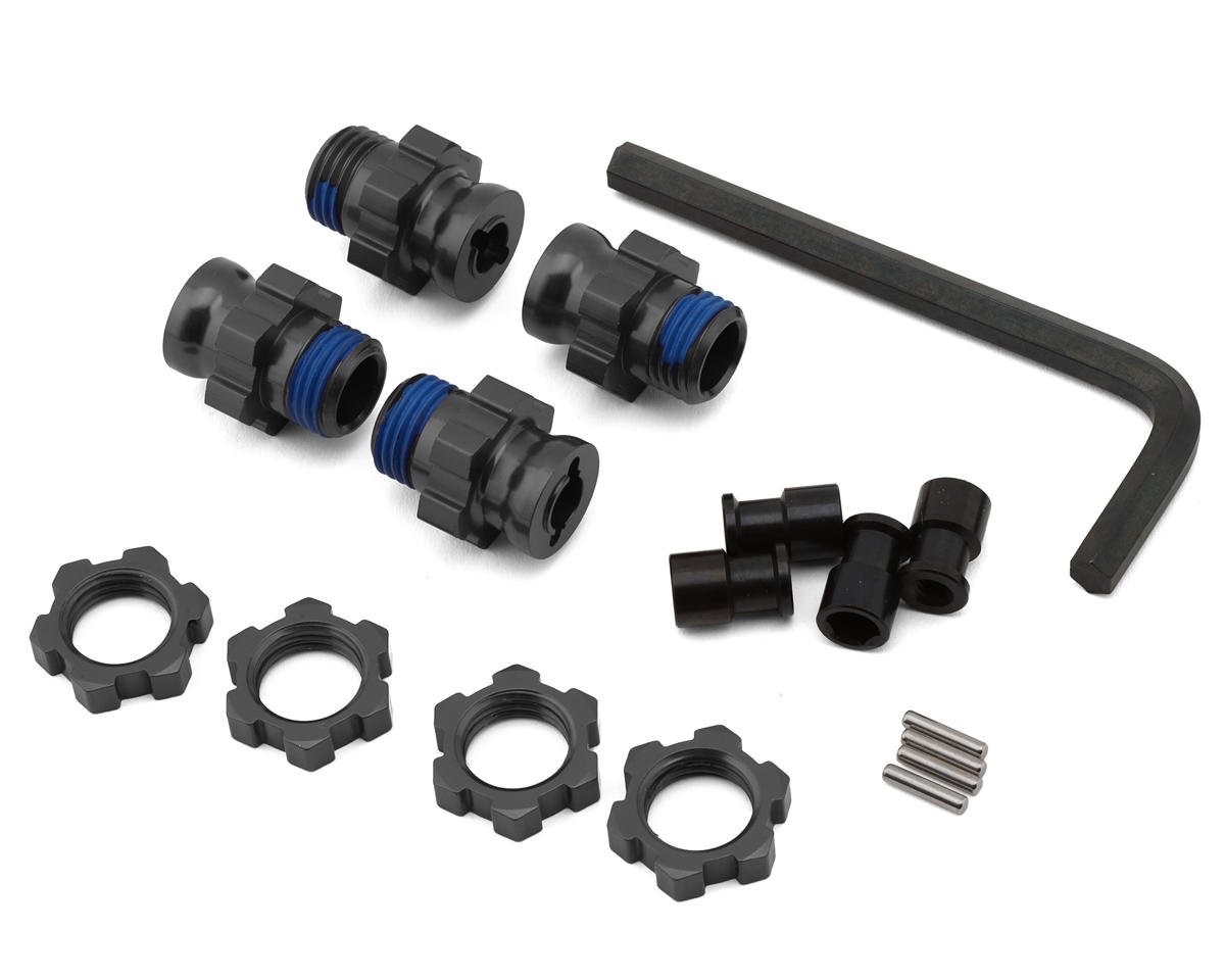 Traxxas 17mm Aluminum Splined Wheel Hub Hex Set (Grey) (4)