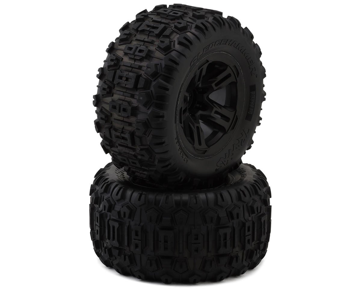 Traxxas Sledgehammer Belted 3.8" Pre-Mounted Monster Truck Tires (Black) (2) w/17mm Splined Hex