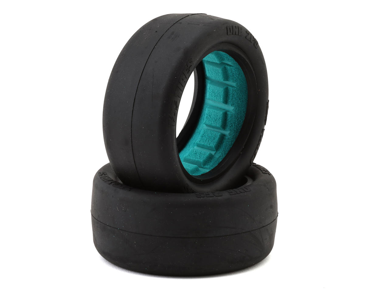 TZO Tires One 2FS 2.2" 2WD Front 1/10 Slick Buggy Tires (2) (Stiff Sidewall) (Gray) w/Foam Inserts