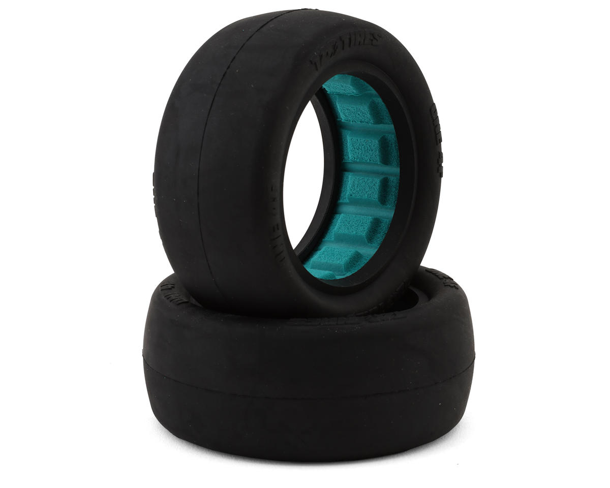 TZO Tires One 2.2" 4WD Front 1/10 Slick Buggy Tire (2) (Gray) w/Foam Inserts