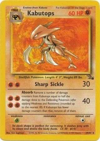 Kabutops - 24/62 (FO) Rare - Near Mint Unlimited