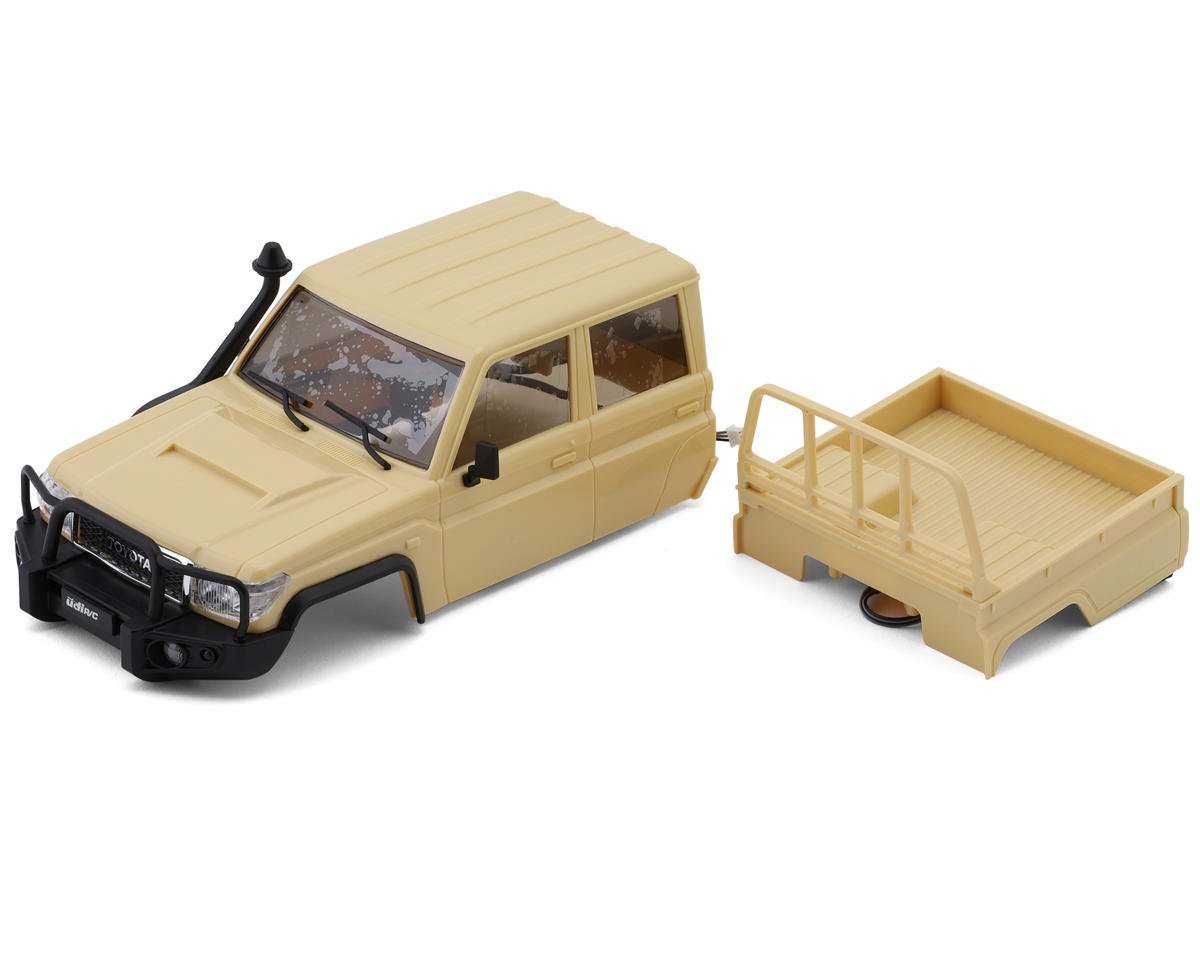 UDI RC UCX18 Pro Toyota Land Cruiser 1/18 Pre-Painted Rock Crawler Body Set (Tan) w/LED Lights
