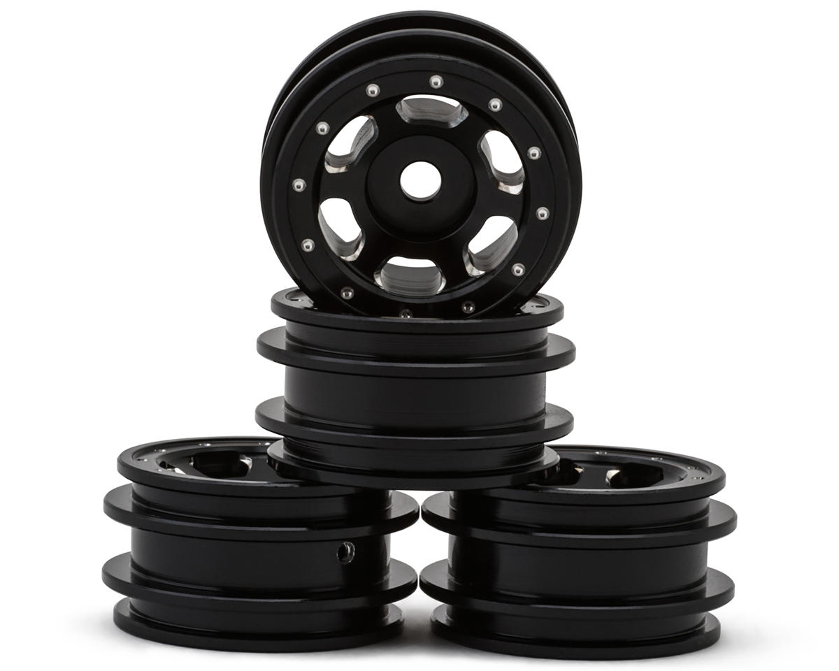 UDI RC UCX18 Aluminum 6-Spoke Wheel Set (Black) (4)