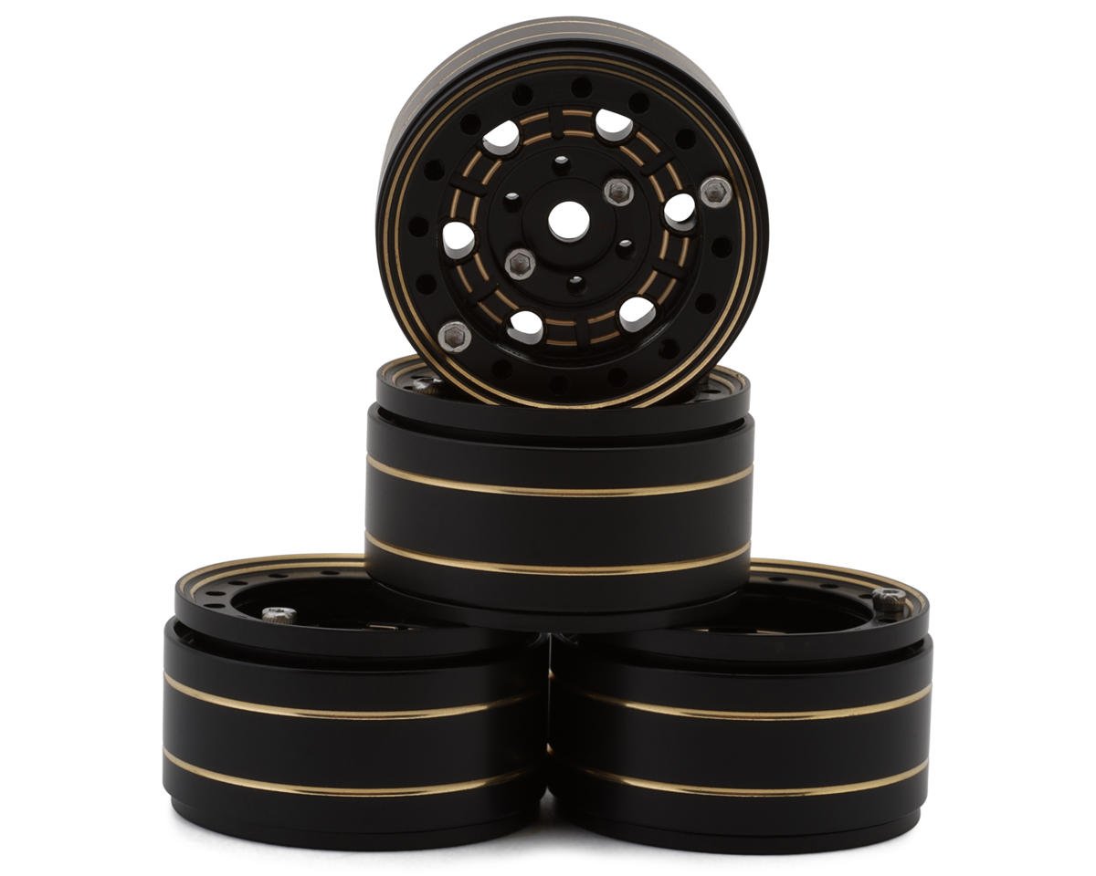 UDI RC Version "A" 6-Hole Brass Beadlock Wheels (Black) (4) (UCX24/UCX24 Pro)