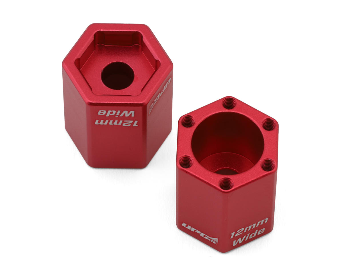 UpGrade RC Aluminum 12mm Hex Adapters for UpGrade RC 2.8" Wheels (Red) (2) (Wide)