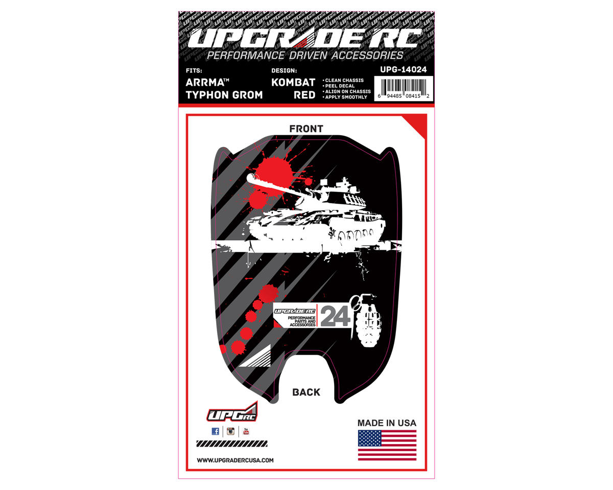 UpGrade RC Chassis Protector for Arrma® Typhon™ Grom (Kombat Red) (1)