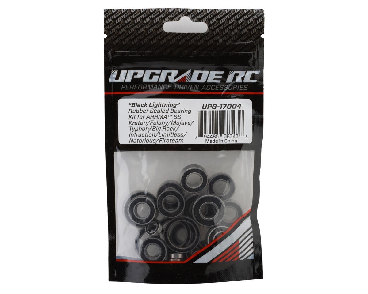 UpGrade RC "Black Lightning" Rubber Sealed Bearing Kit for Arrma® 6S BLX Felony™ /Mojave™/Typhon™/Big Rock™/Infraction™/Limitless™