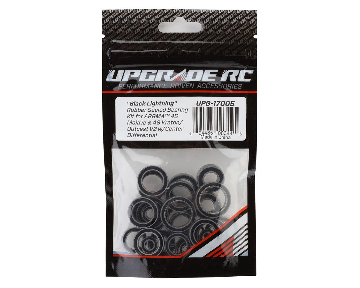 UpGrade RC "Black Lightning" Rubber Sealed Bearing Kit for Arrma® 4S BLX V2 Mojave™/Kraton™/Outcast™ w/Center Diff