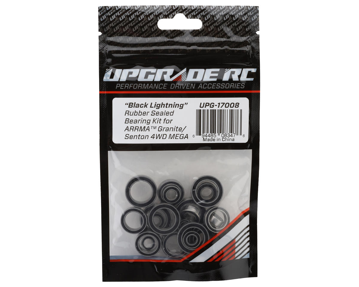 UpGrade RC "Black Lightning" Rubber Sealed Bearing Kit for Arrma® 4x4 MEGA Granite™/Senton™