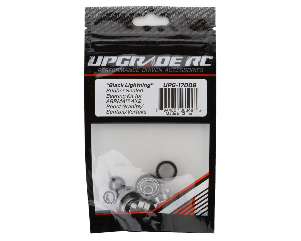 UpGrade RC "Black Lightning" Rubber Sealed Bearing Kit for Arrma® 4x2 Boost Granite™/Senton™/Vorteks™