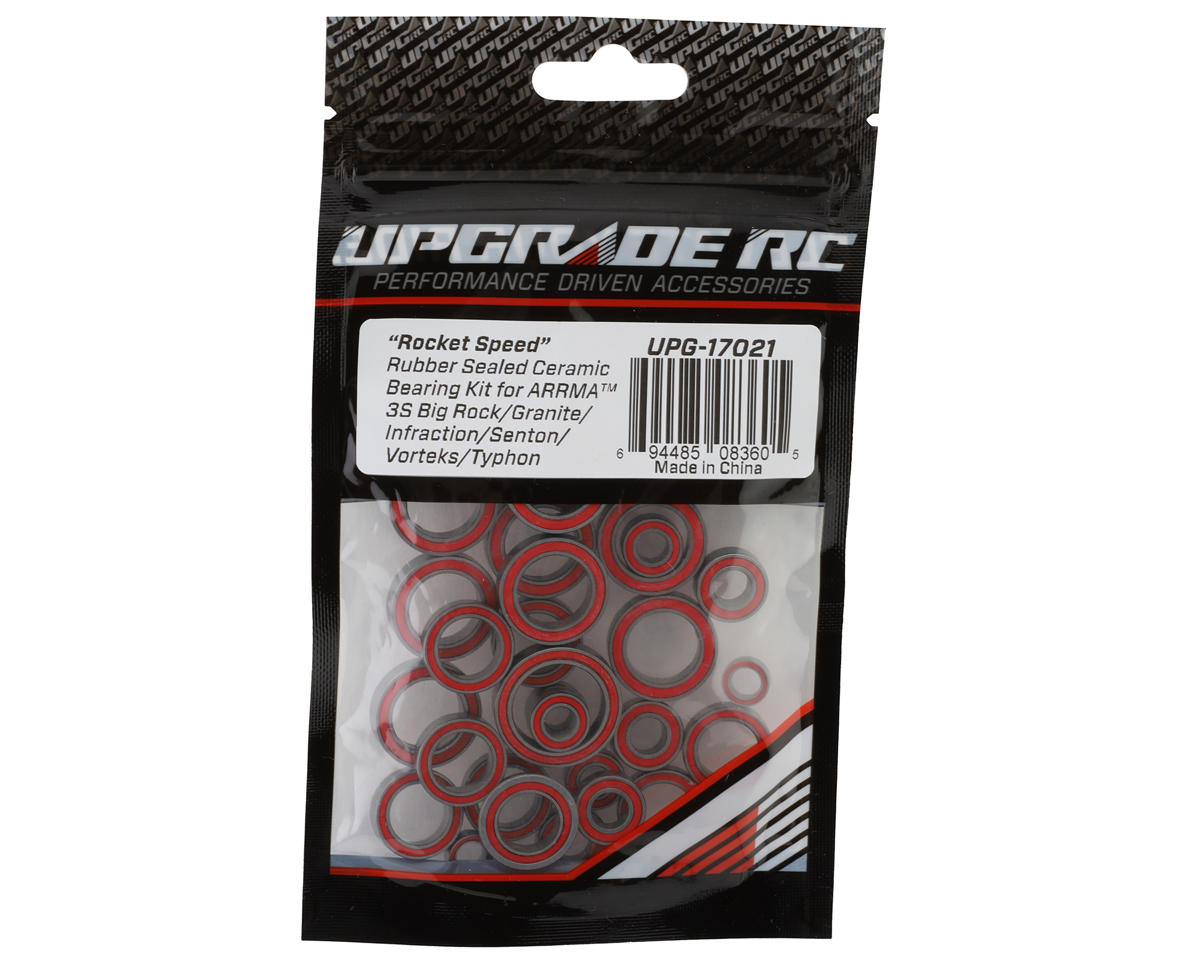 UpGrade RC "Rocket Speed" Rubber Sealed Ceramic Bearing Kit for Arrma® 3S Big Rock™/Granite™/Infraction™/Senton™/Vorteks™/Typhon™