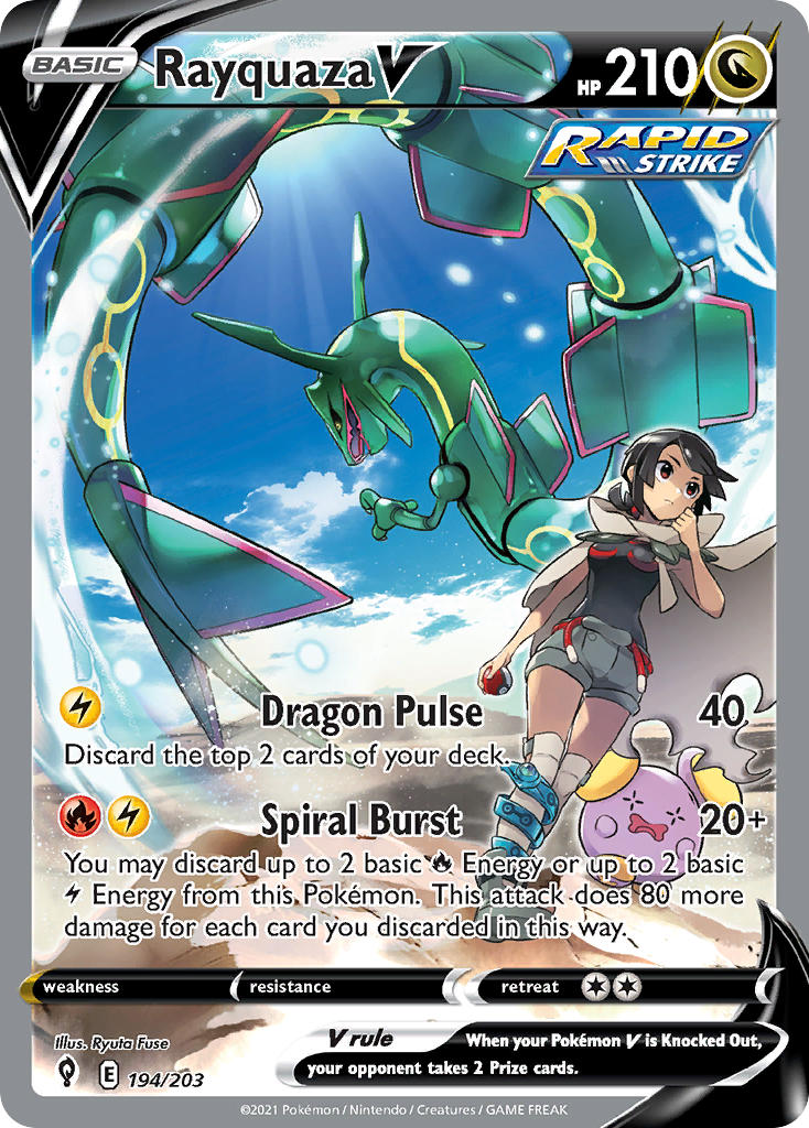 Rayquaza V (Alternate Full Art) - 194/203 (SWSH07) Ultra Rare - Near M