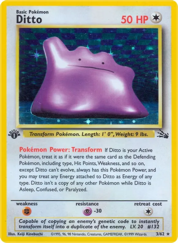 Ditto - 03/62 (FO) Holo Rare - Light Play Unlimited Holofoil