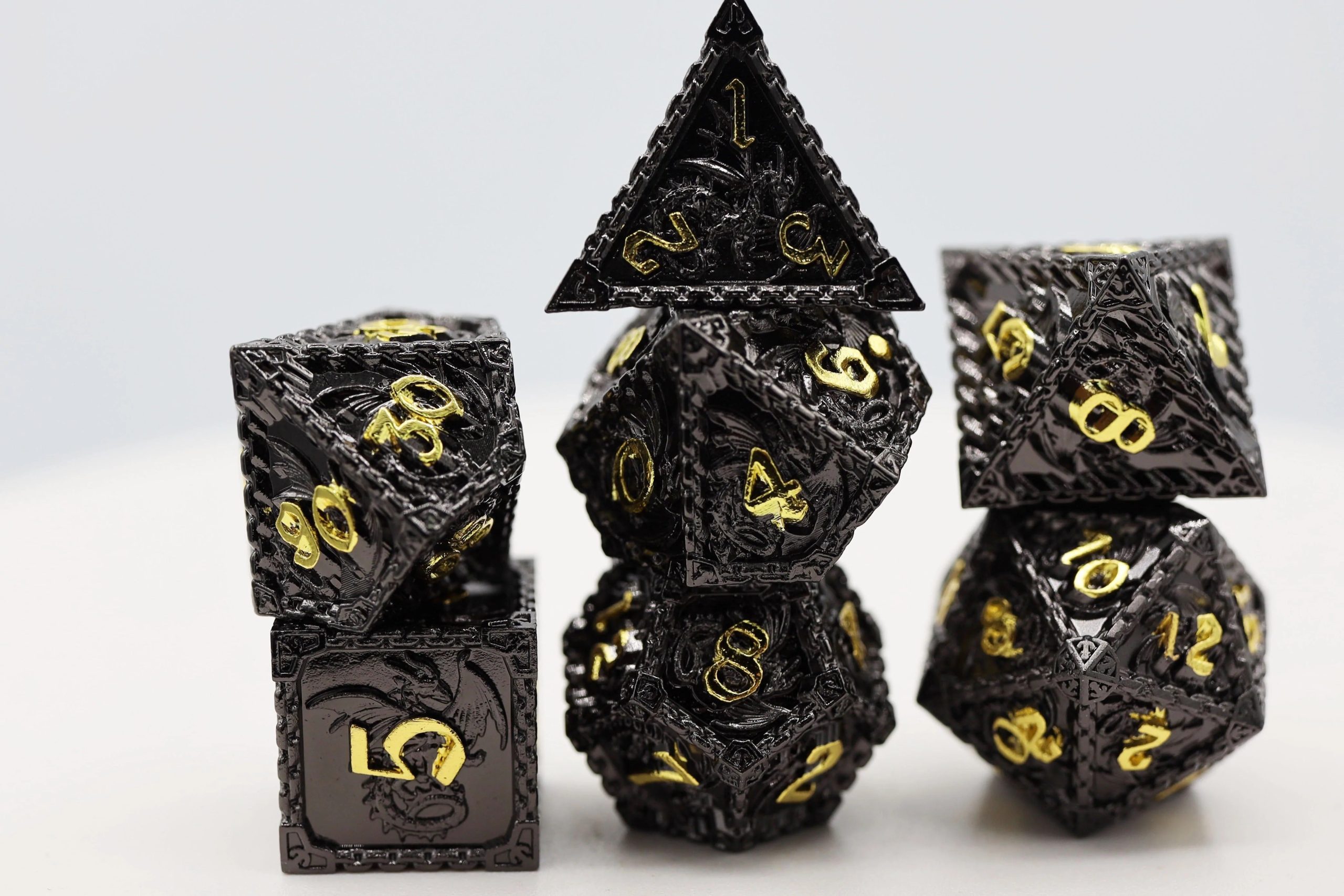 Night Dragon RPG Metal Dice Set