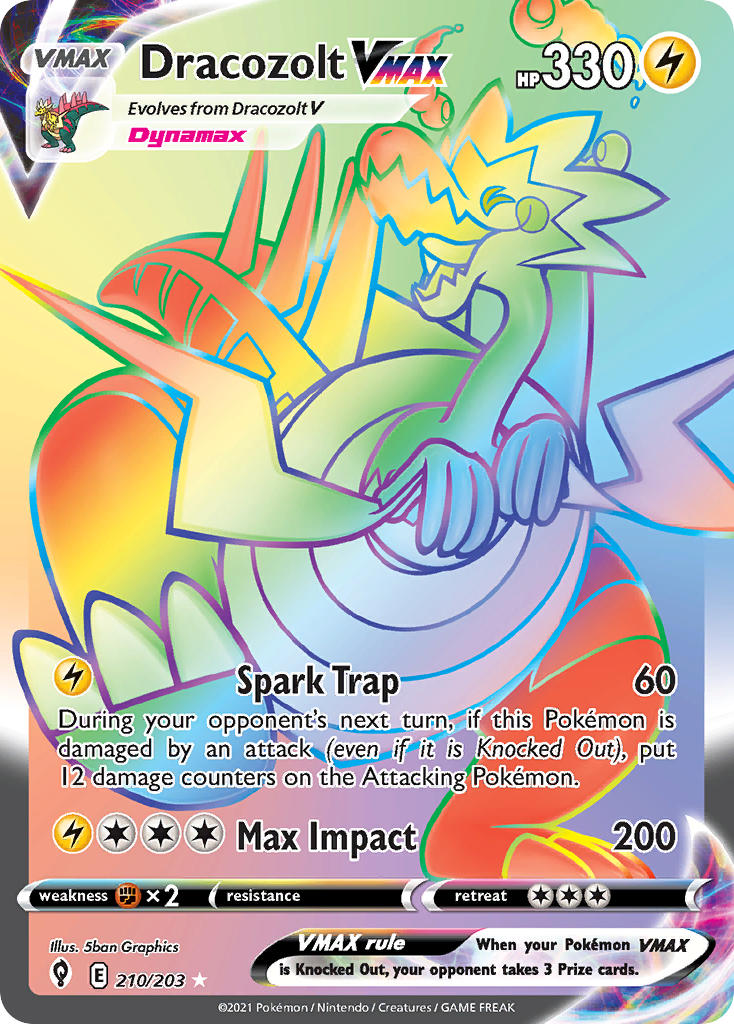 Dracozolt VMAX (Secret) - 210/203 (SWSH07) Secret Rare - Near Mint Hol