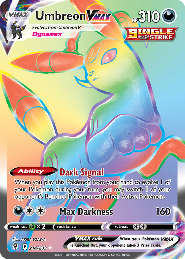 Umbreon VMAX (Secret) - 214/203 (SWSH07) Secret Rare - Near Mint Holof