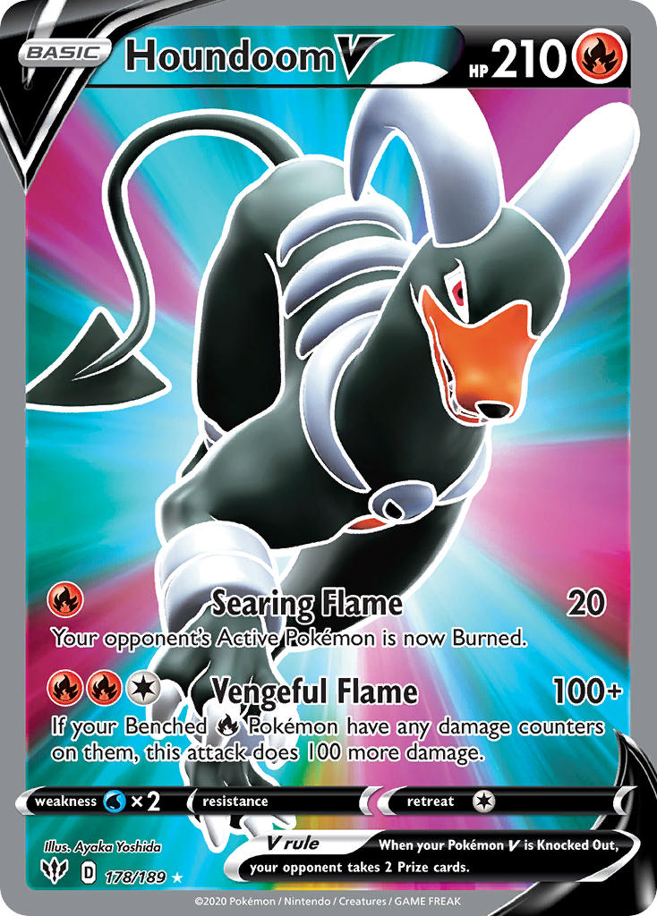 Houndoom V (Full Art) - 178/189 (SWSH03) Ultra Rare - Near Mint Holofo
