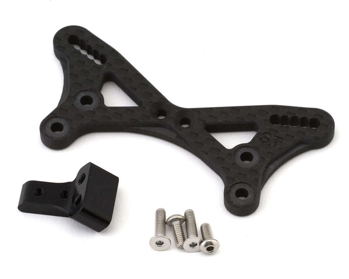 Vision Racing TLR 22 5.0 Carbon Fiber Front Shock Tower (Standard) w/Aluminum Upper Wing Mount