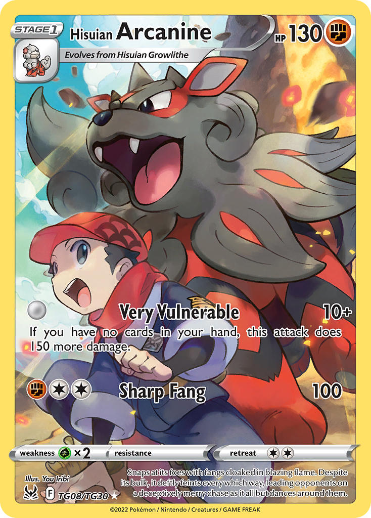 Hisuian Arcanine - TG08/TG30 (SWSH11:TG) Ultra Rare - Near Mint Holofo