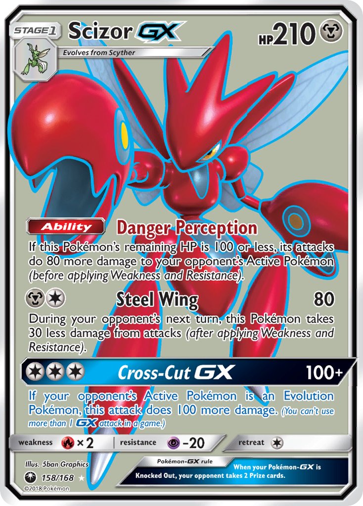 Scizor GX (Full Art) - 158/168 (CES) Ultra Rare - Near Mint Holofoil