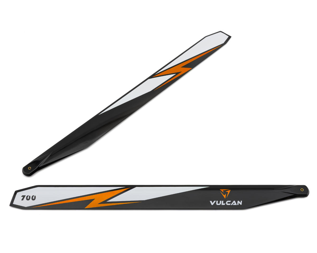 Vulcan Rotors 700mm Carbon Fiber Main Blade Combo Set (Orange) w/105mm Tail Blades