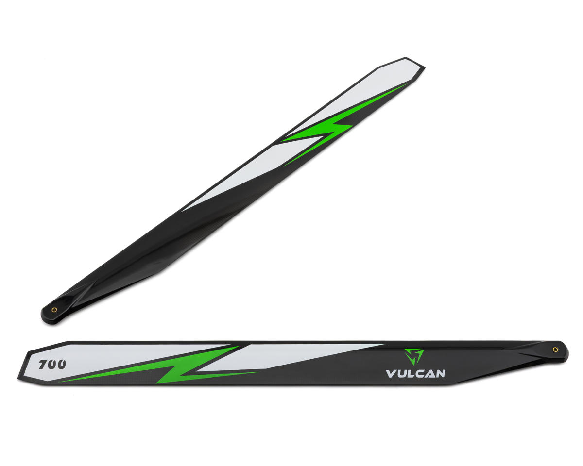 Vulcan Rotors 700mm Carbon Fiber Main Blade Combo Set (Green) w/105mm Tail Blades