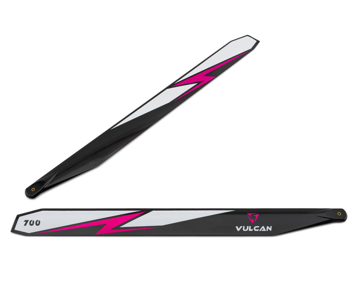 Vulcan Rotors 700mm Carbon Fiber Main Blade Combo Set (Pink) w/105mm Tail Blades