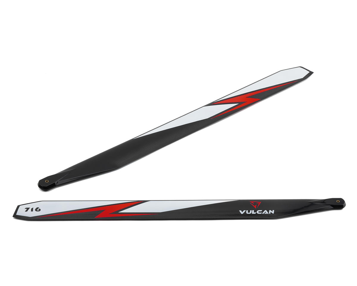 Vulcan Rotors 716mm Carbon Fiber Main Blade Combo Set (Red) w/105mm Tail Blades