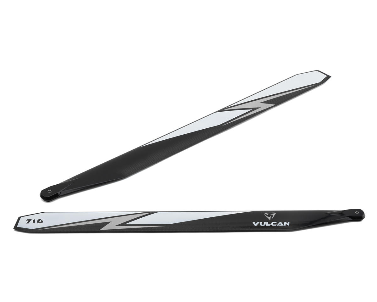 Vulcan Rotors 716mm Carbon Fiber Main Blade Combo Set (Silver) w/105mm Tail Blades