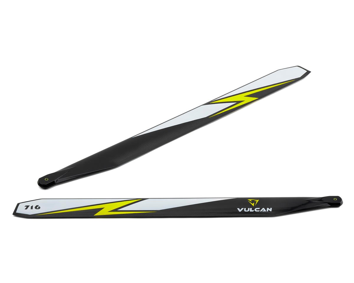 Vulcan Rotors 716mm Carbon Fiber Main Blade Combo Set (Yellow) w/105mm Tail Blades